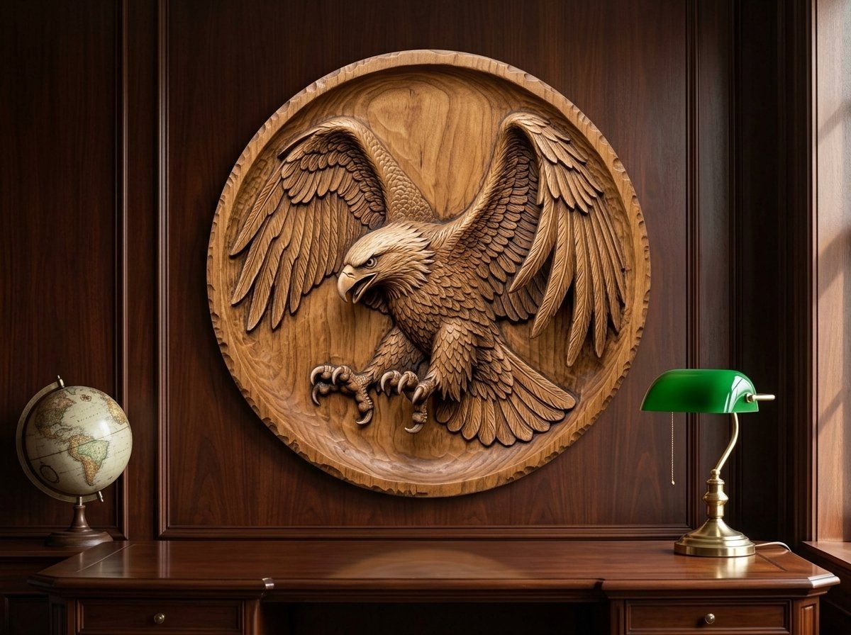 Landing Bald Eagle Power CNC Relief STL bas-relief STL — view 13