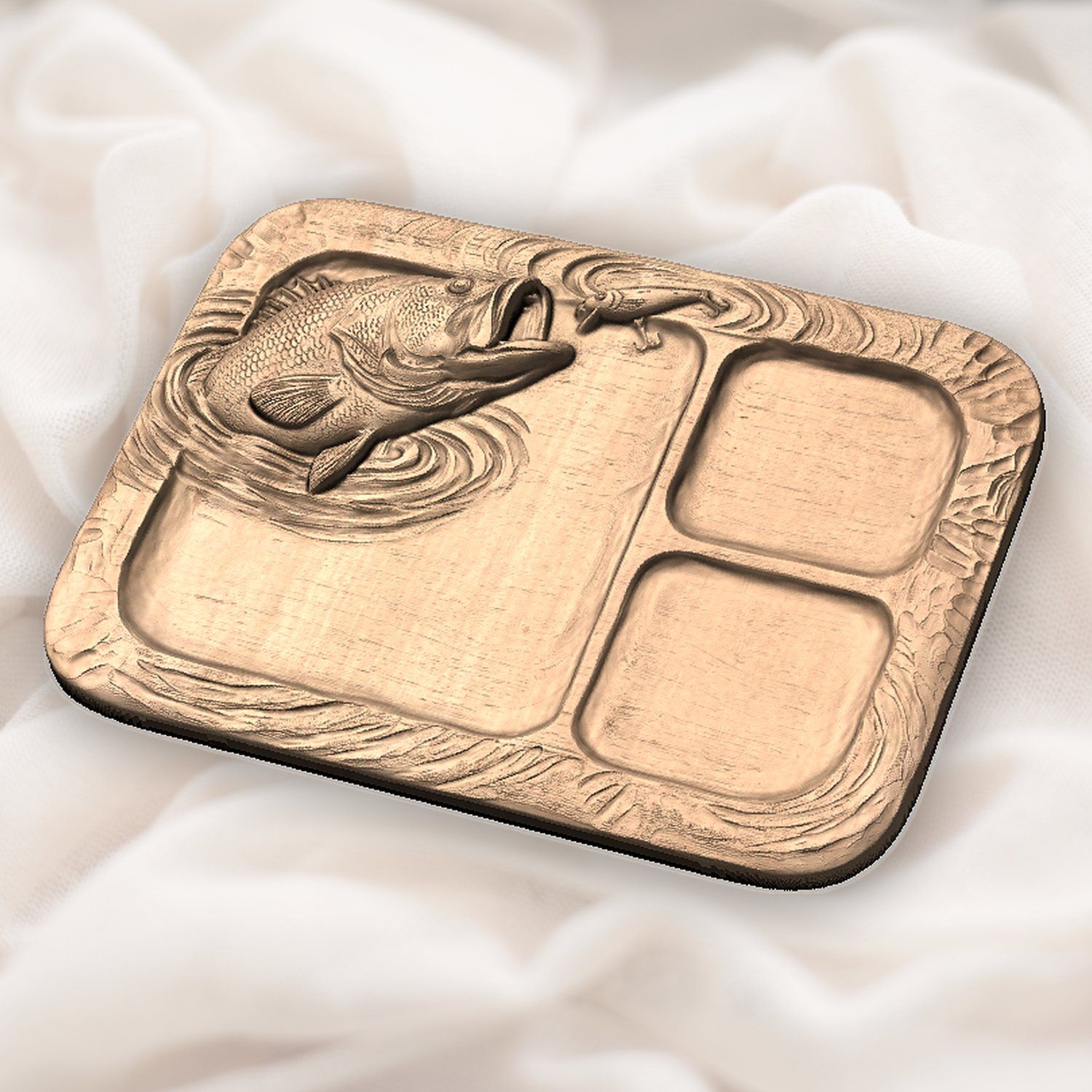 Largemouth Bass Fishing Lure Valet Tray CNC Relief STL bas-relief STL — view 5
