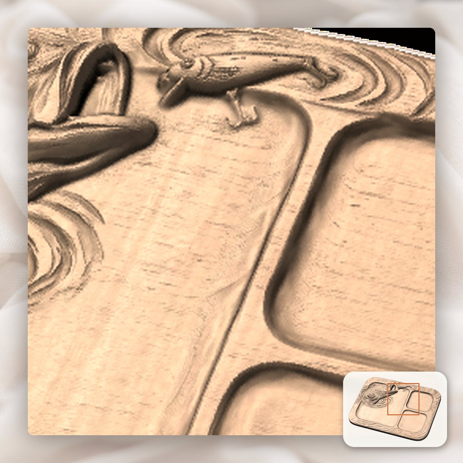Largemouth Bass Fishing Lure Valet Tray CNC Relief STL bas-relief STL — view 10