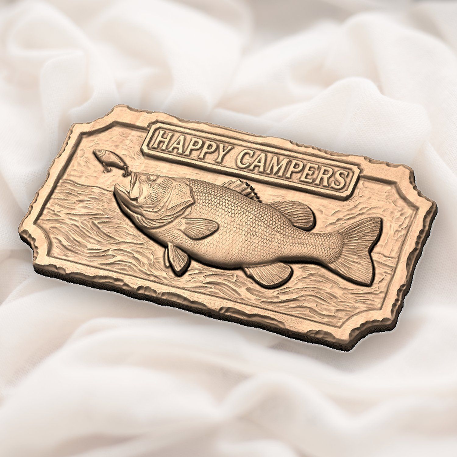 Largemouth Bass Fishing Sign CNC Relief STL bas-relief STL — view 4