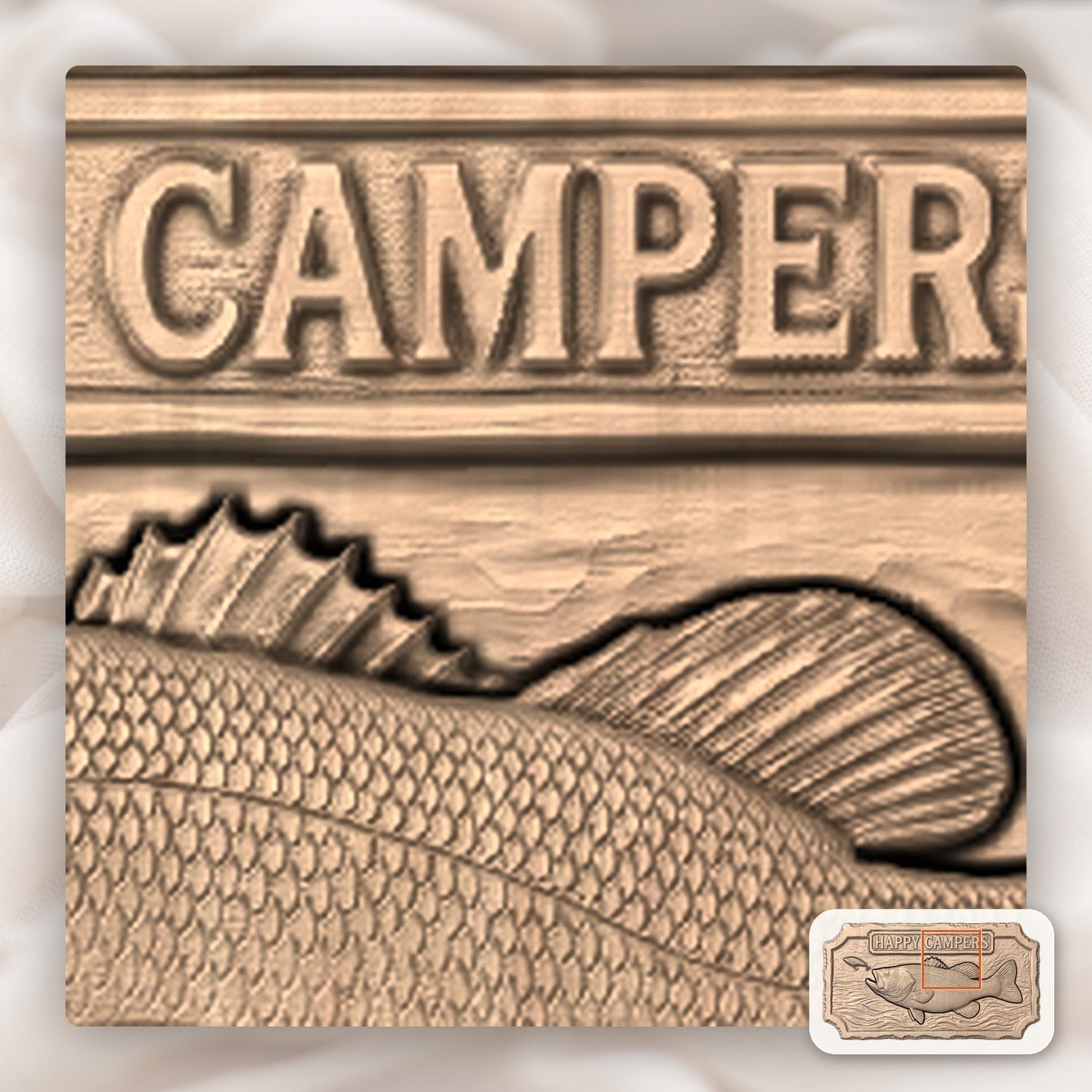 Largemouth Bass Fishing Sign CNC Relief STL bas-relief STL — view 6