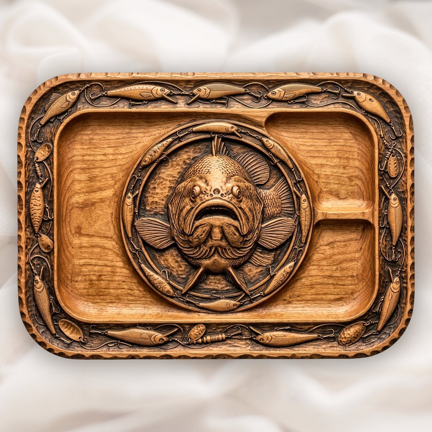 Largemouth Bass Fishing Tray CNC Relief STL bas-relief STL — view 13