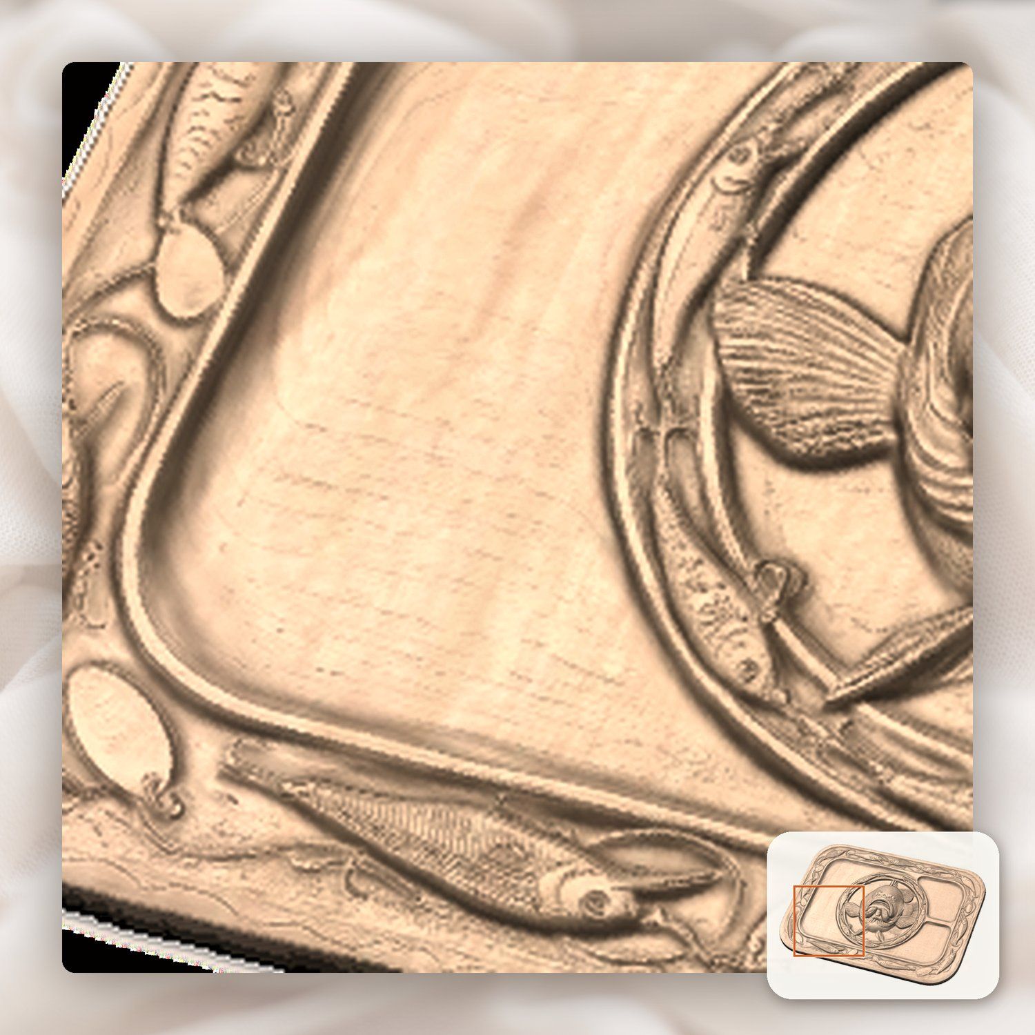 Largemouth Bass Fishing Tray CNC Relief STL bas-relief STL — view 10