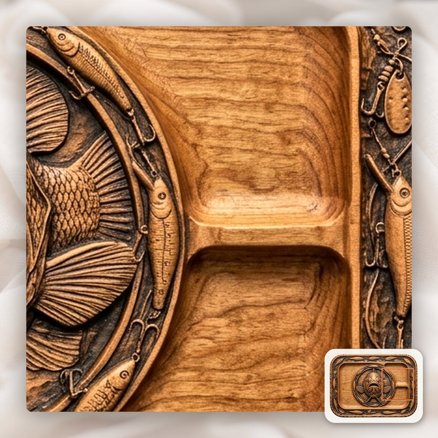 Largemouth Bass Fishing Tray CNC Relief STL bas-relief STL — view 12