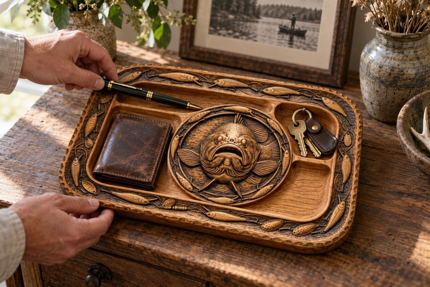 Largemouth Bass Fishing Tray CNC Relief STL bas-relief STL design