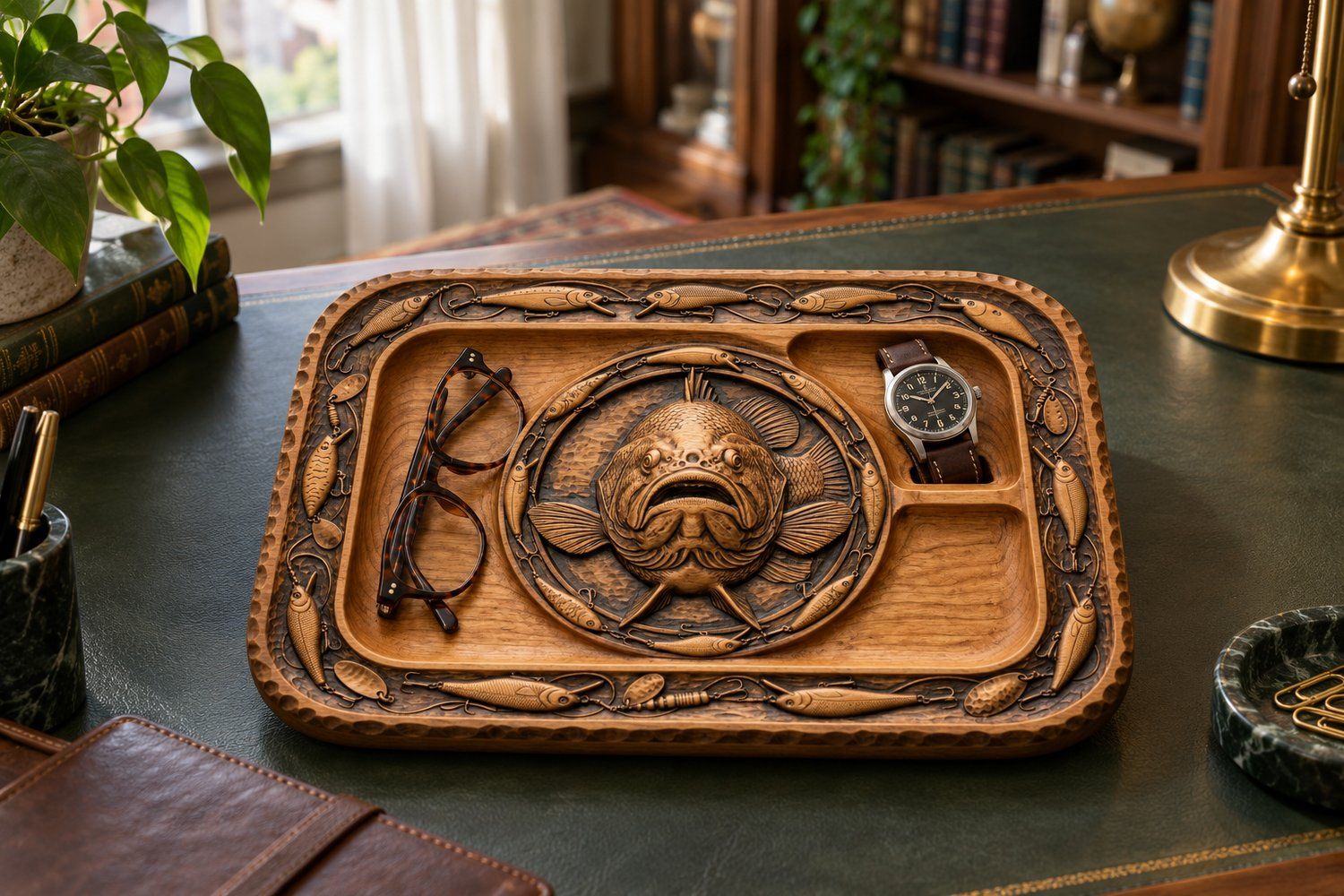 Largemouth Bass Fishing Tray CNC Relief STL bas-relief STL — view 14
