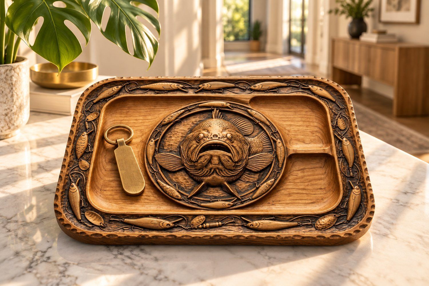 Largemouth Bass Fishing Tray CNC Relief STL bas-relief STL — view 15