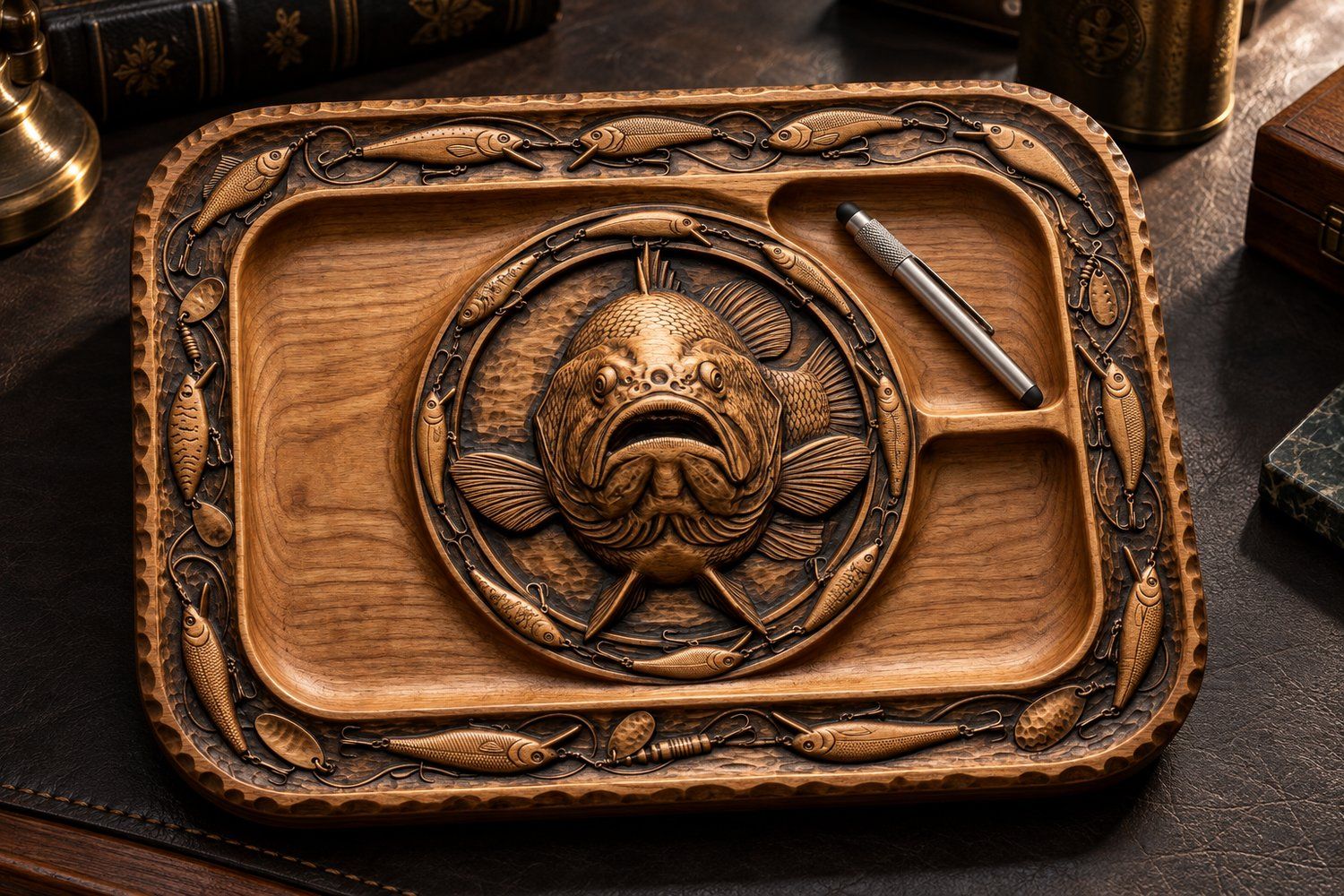 Largemouth Bass Fishing Tray CNC Relief STL bas-relief STL — view 16