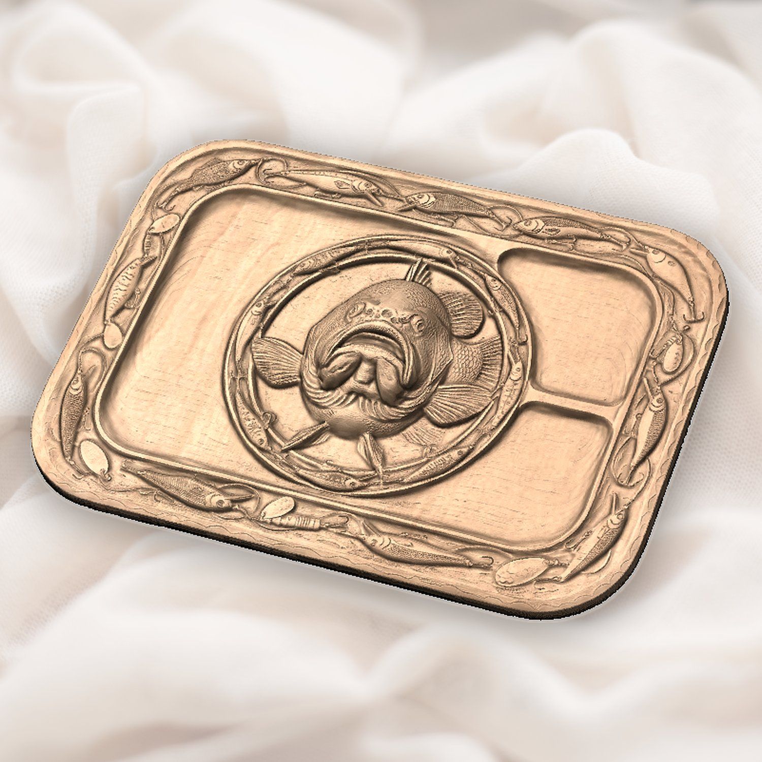 Largemouth Bass Fishing Tray CNC Relief STL bas-relief STL — view 5