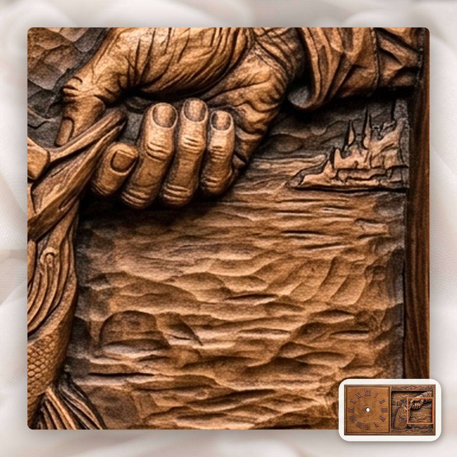 Largemouth Bass Fishing Wall Clock CNC Relief STL bas-relief STL — view 11