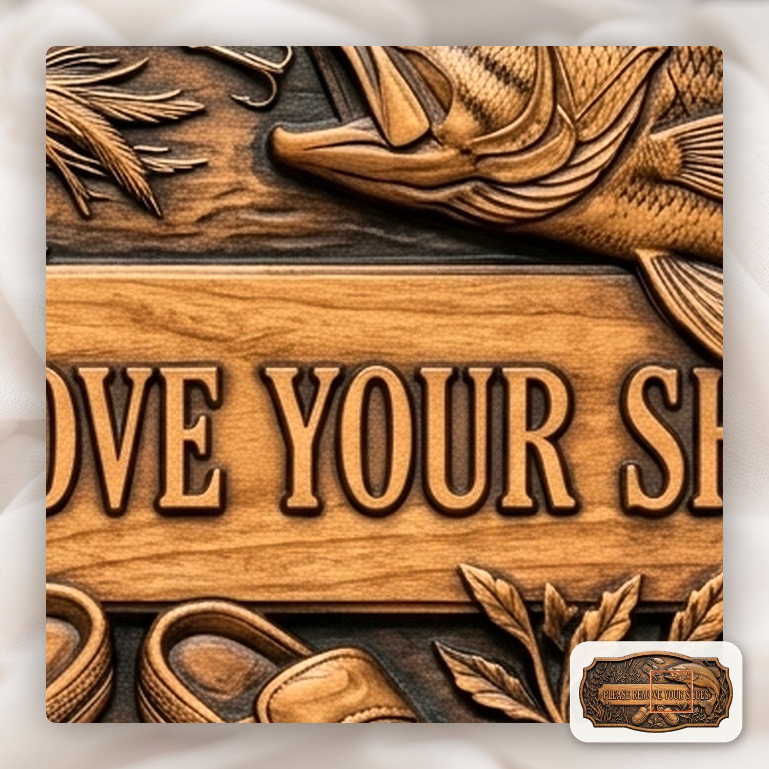 Largemouth Bass Fishing Welcome Sign CNC Relief STL bas-relief STL — view 12