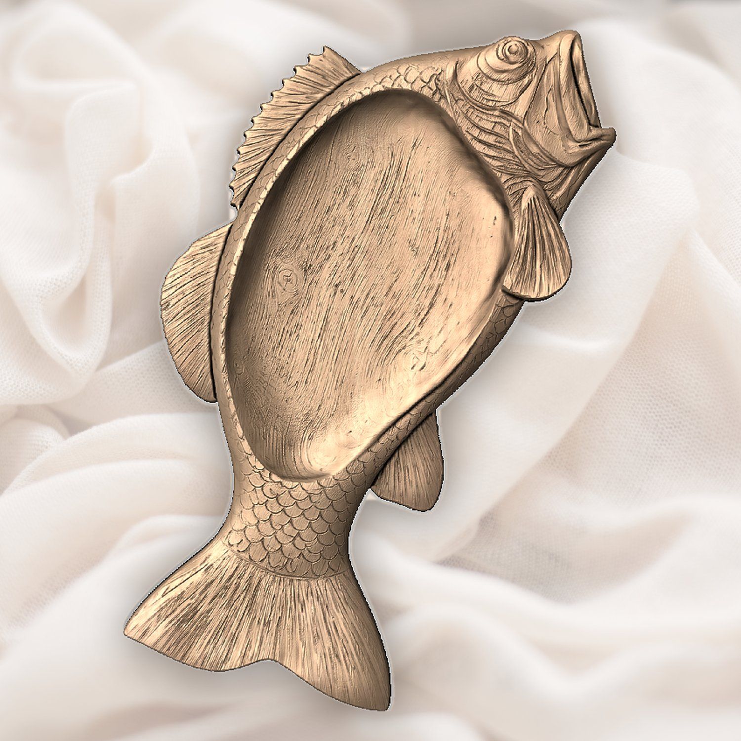 Largemouth Bass Trophy Fish Platter CNC Relief STL bas-relief STL — view 6