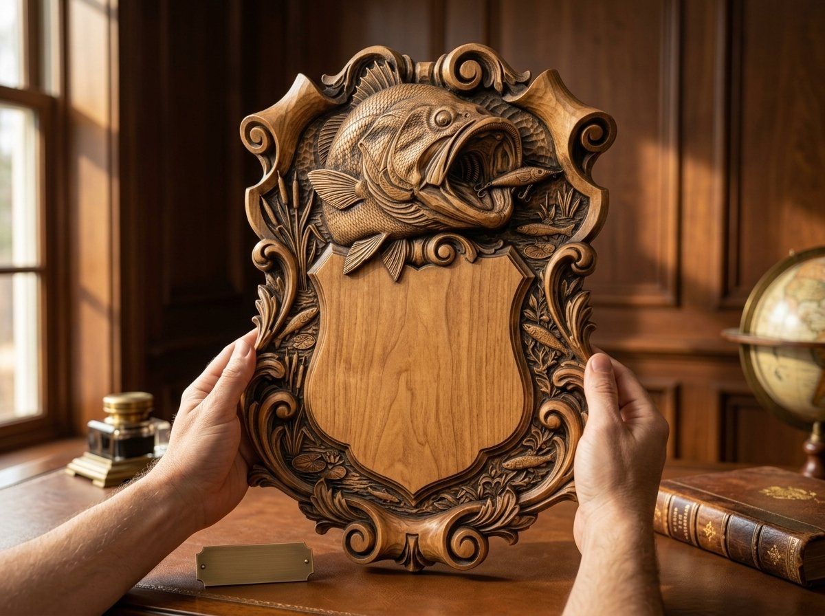 Largemouth Bass Trophy Shield CNC Relief STL bas-relief STL — view 12