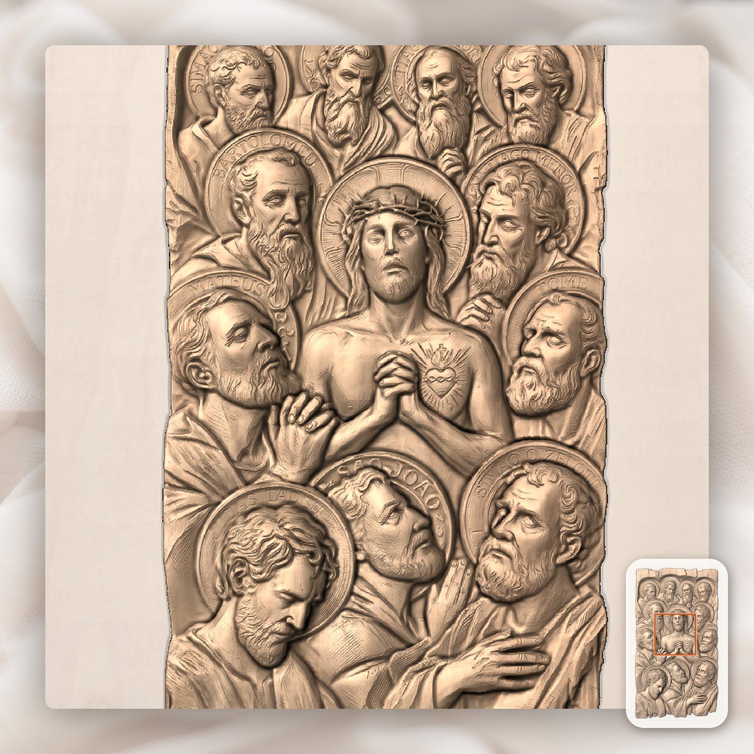 Last Supper Apostles CNC Relief STL bas-relief STL — view 6