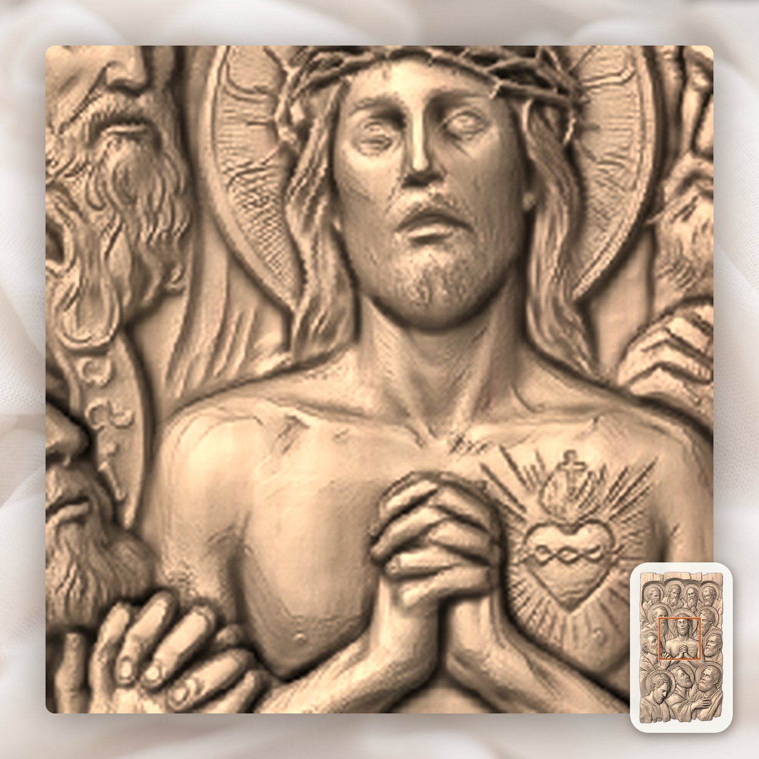 Last Supper Apostles CNC Relief STL bas-relief STL — view 7