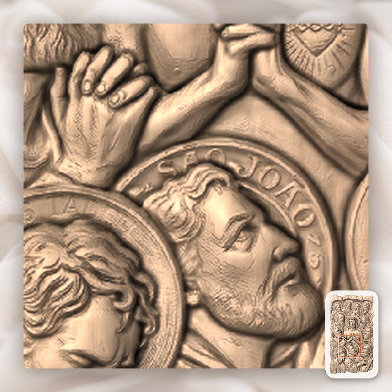 Last Supper Apostles CNC Relief STL bas-relief STL — view 8