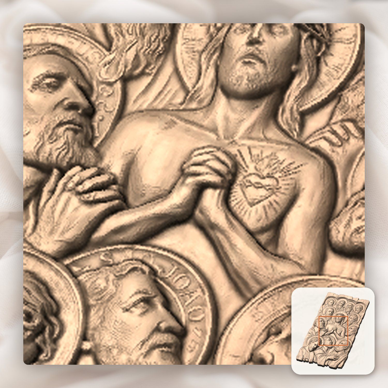 Last Supper Apostles CNC Relief STL bas-relief STL — view 9