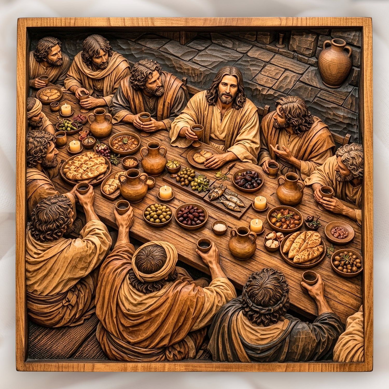 Last Supper Jesus CNC Relief STL bas-relief STL design