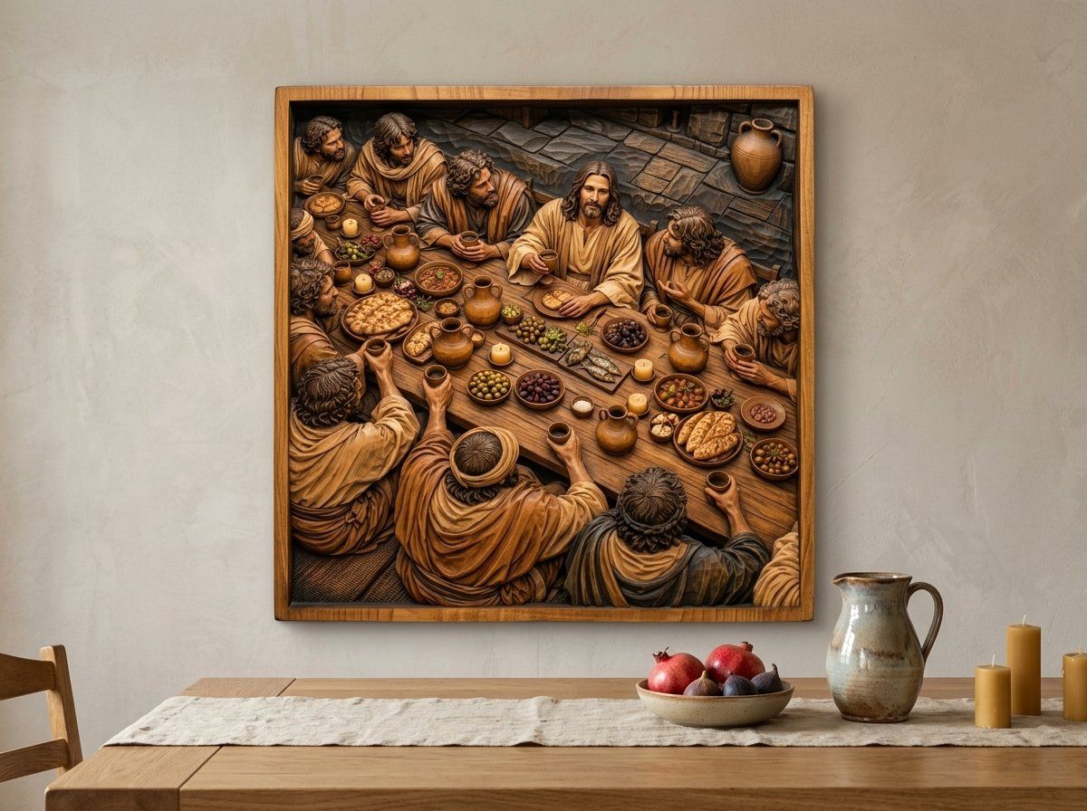 Last Supper Jesus CNC Relief STL bas-relief STL — view 14