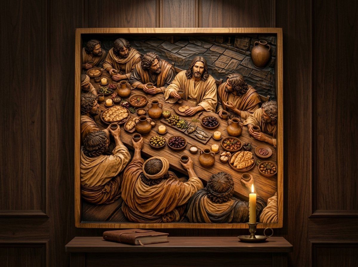 Last Supper Jesus CNC Relief STL bas-relief STL — view 15