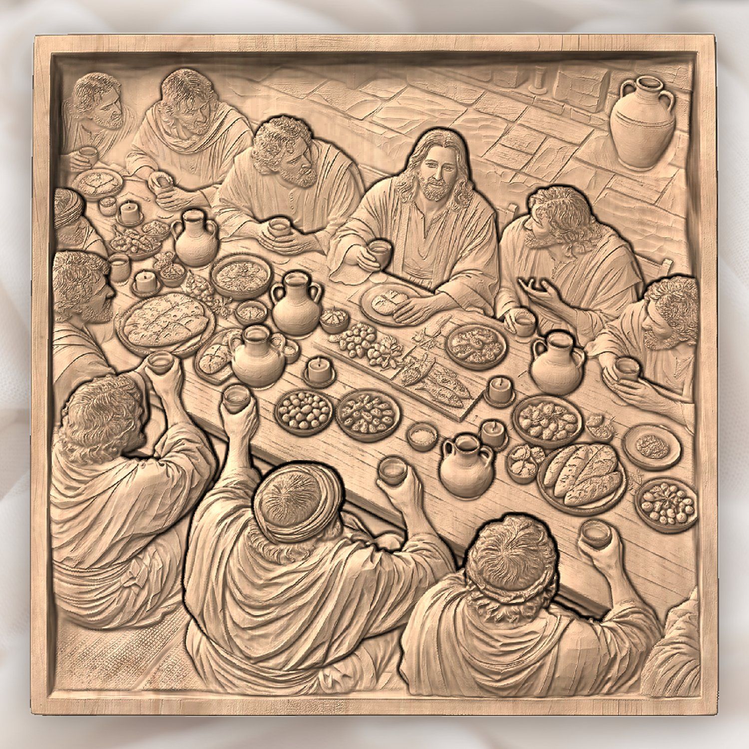 Last Supper Jesus CNC Relief STL bas-relief STL — view 5