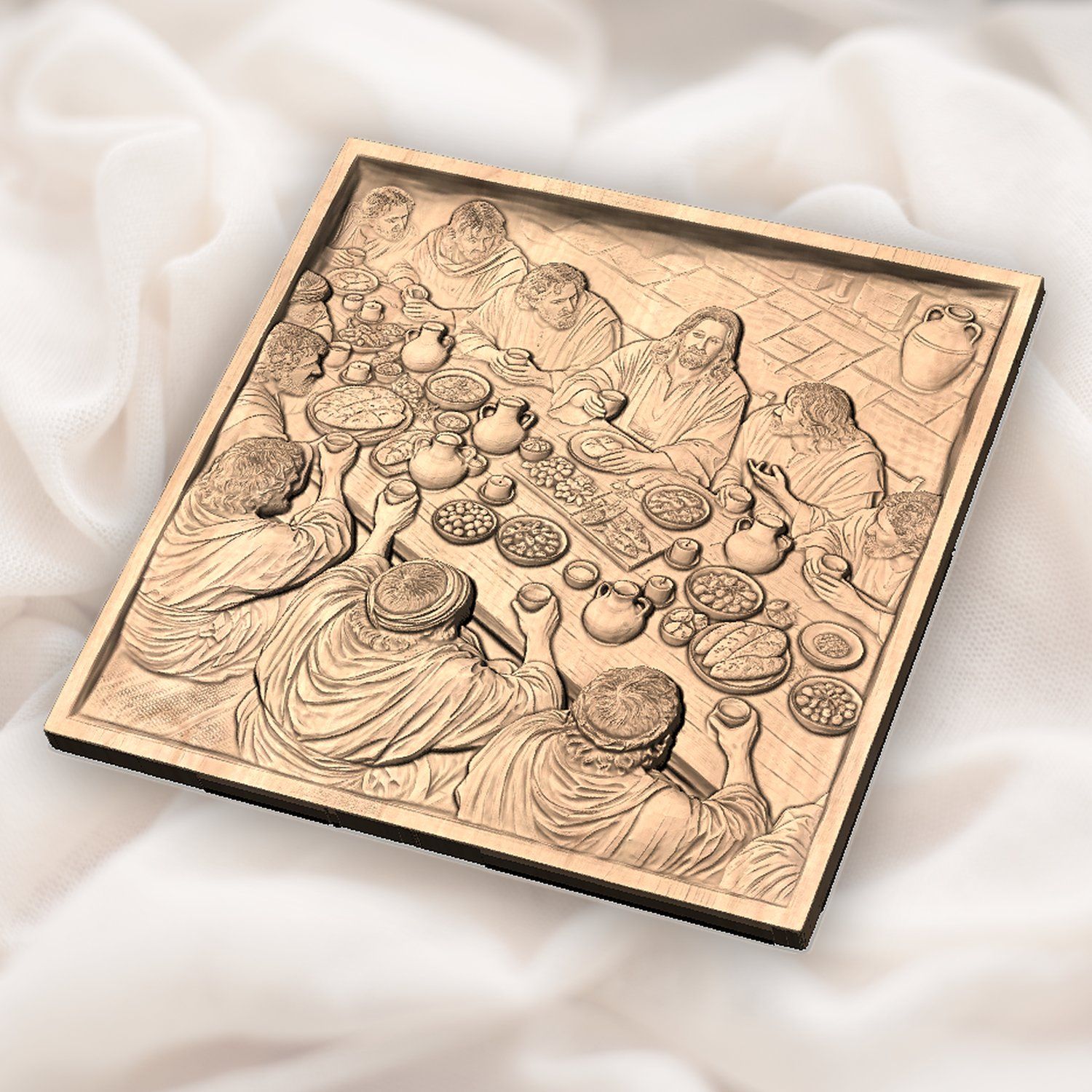 Last Supper Jesus CNC Relief STL bas-relief STL — view 6