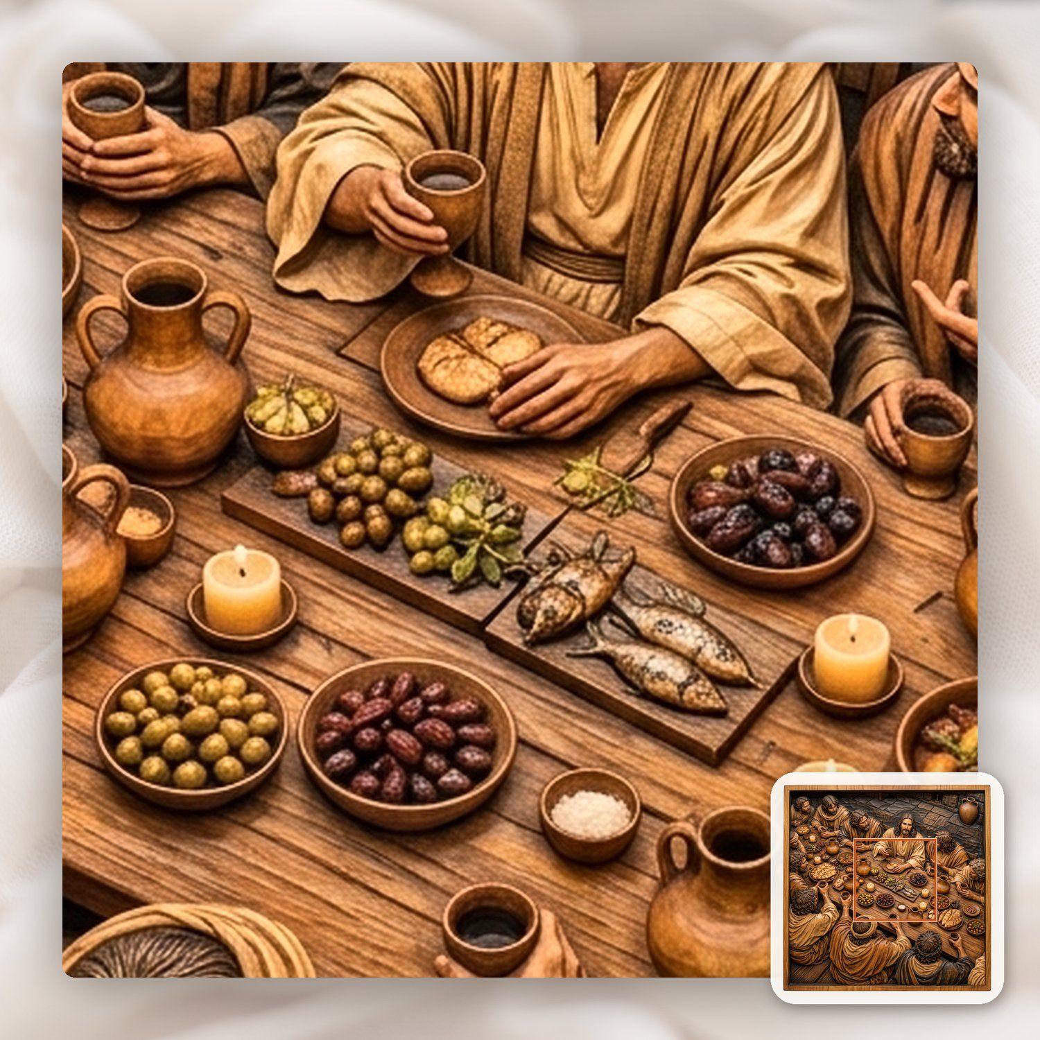 Last Supper Jesus CNC Relief STL bas-relief STL — view 11