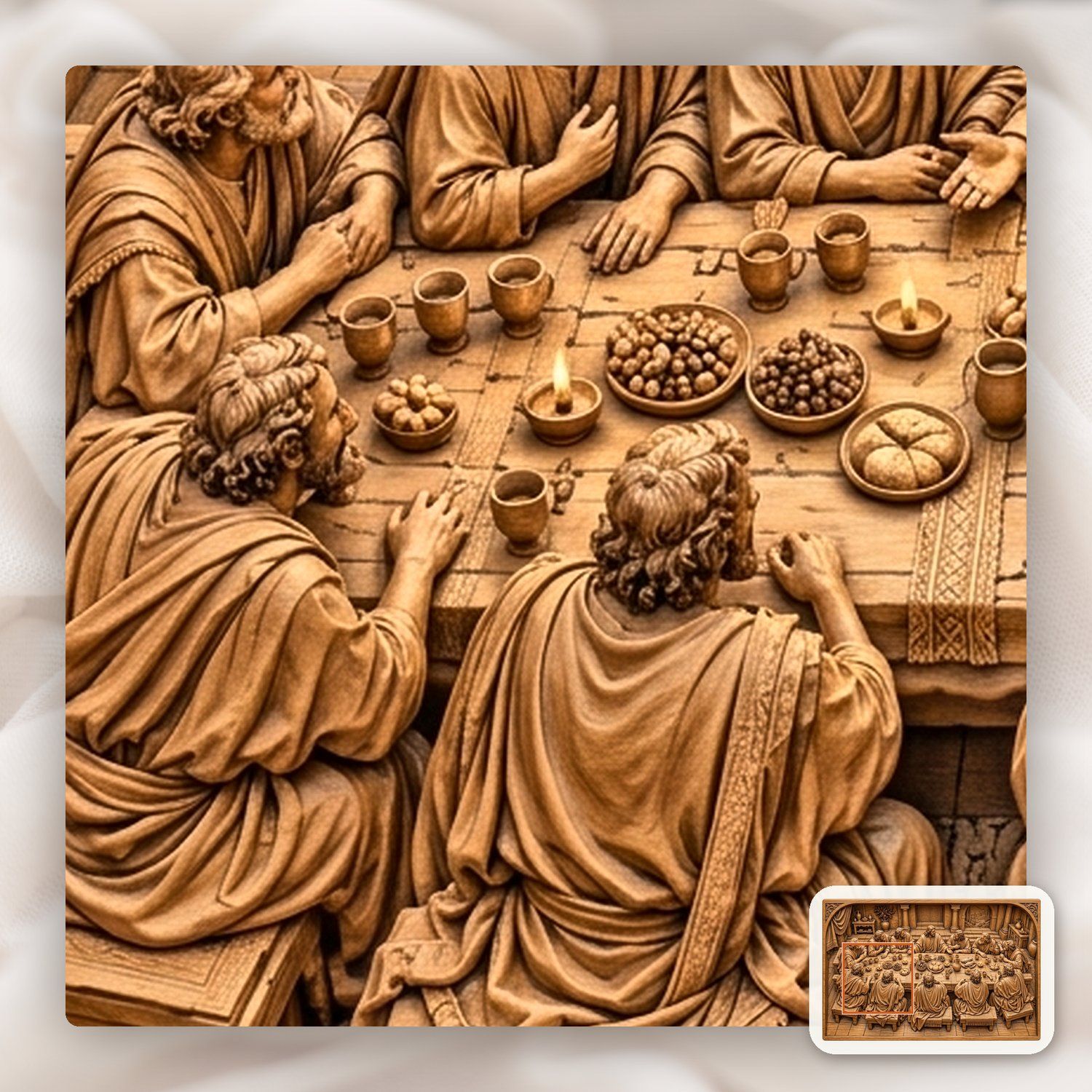 Last Supper Jesus CNC Relief STL bas-relief STL — view 12