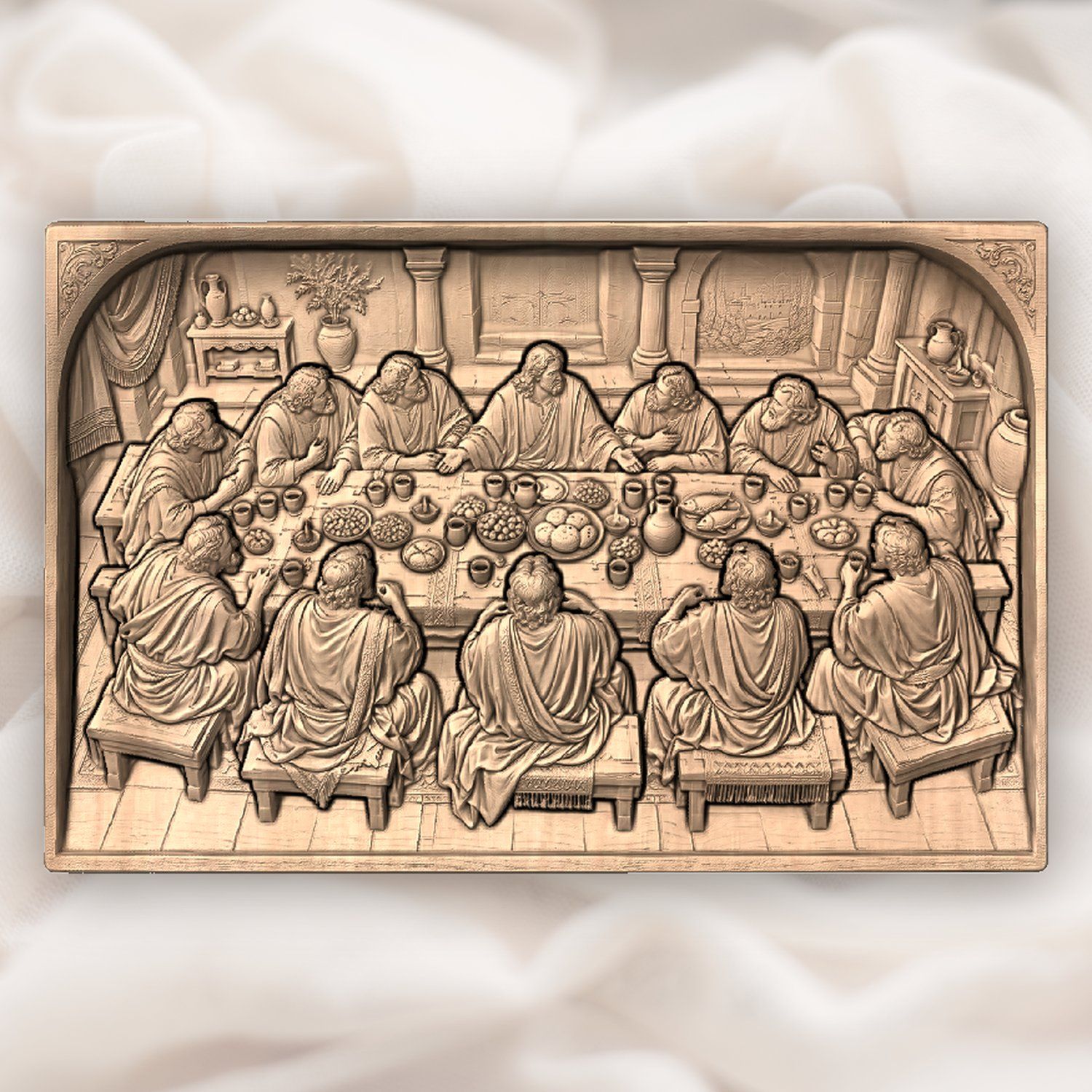 Last Supper Jesus CNC Relief STL bas-relief STL — view 5