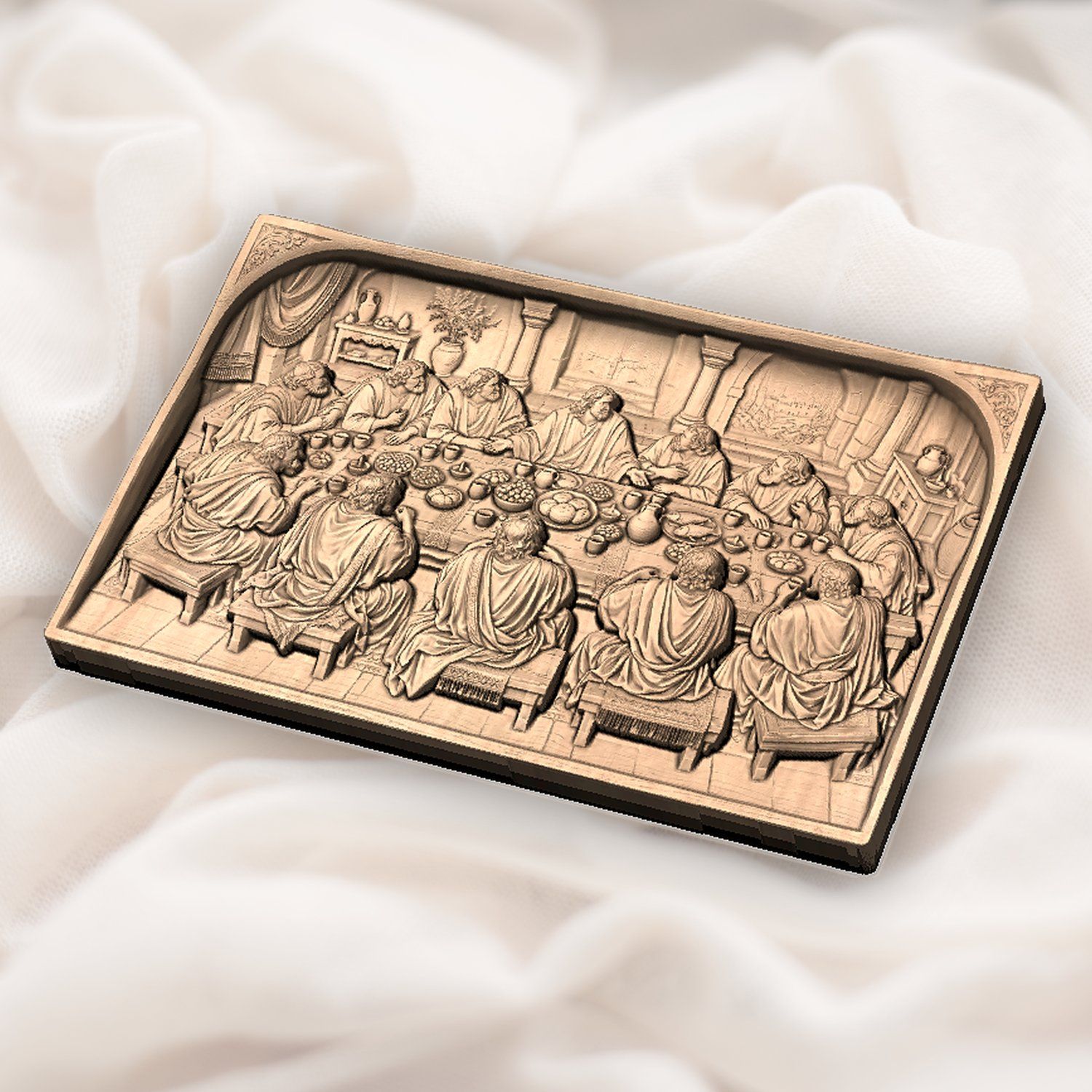 Last Supper Jesus CNC Relief STL bas-relief STL — view 6