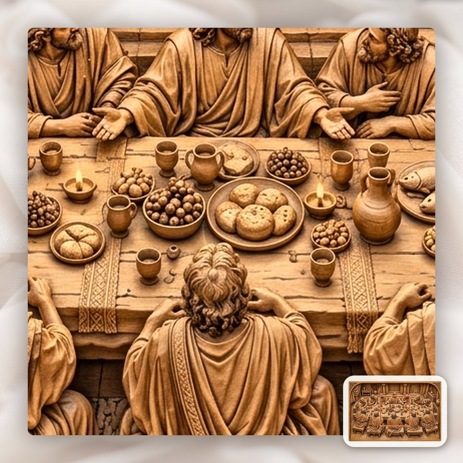 Last Supper Jesus CNC Relief STL bas-relief STL — view 11