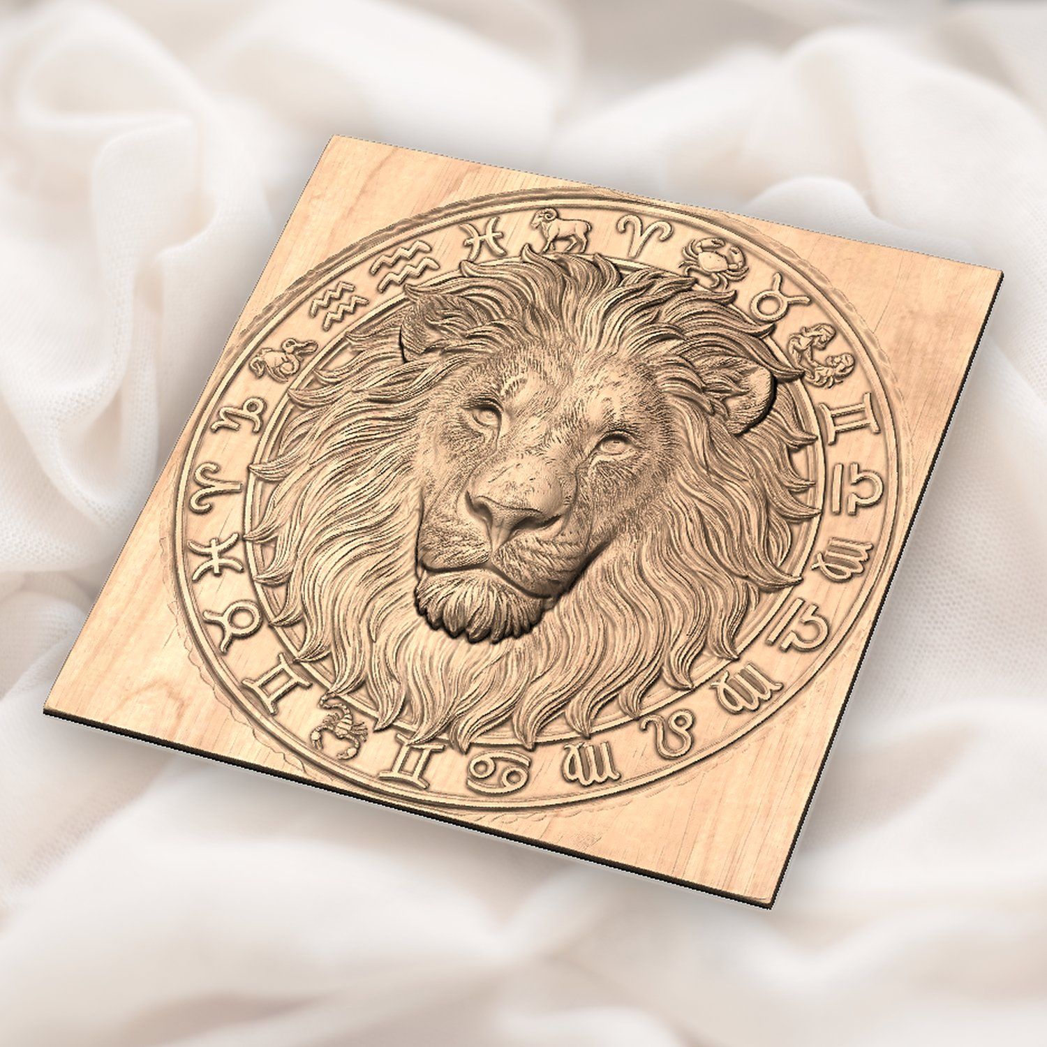 Leo Lion Zodiac Astrology Wheel CNC Relief STL bas-relief STL — view 5