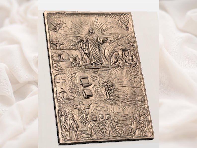 Life of Jesus Multi-Scene Bible Story Relief STL bas-relief STL — view 3