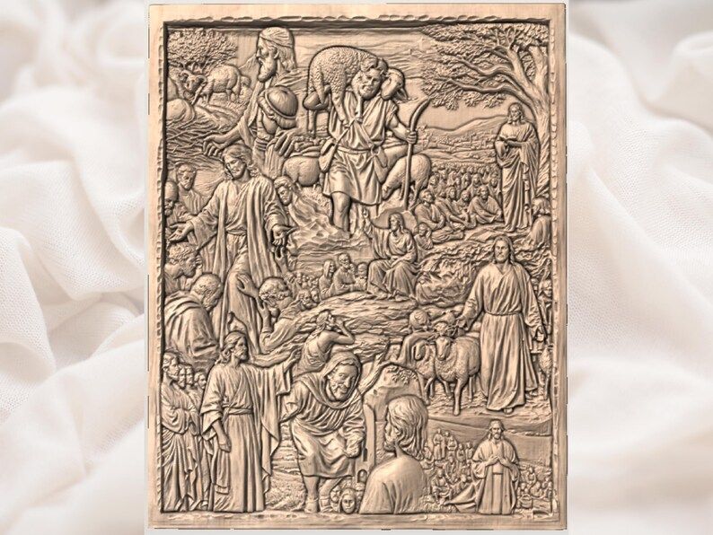 Life of Jesus Bas-Relief STL: Gospel Scenes and the Good Shepherd bas-relief STL — view 2