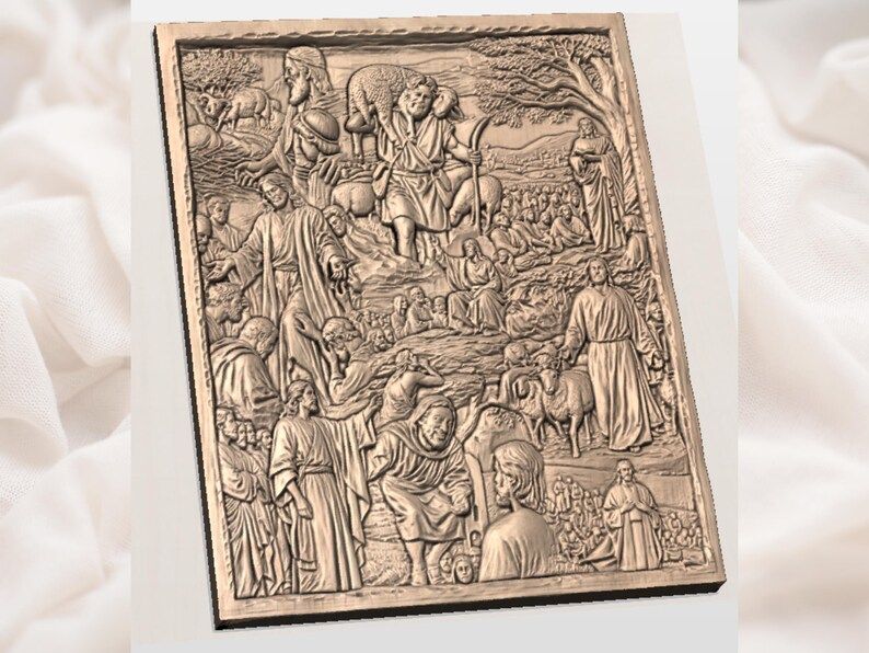 Life of Jesus Bas-Relief STL: Gospel Scenes and the Good Shepherd bas-relief STL — view 3