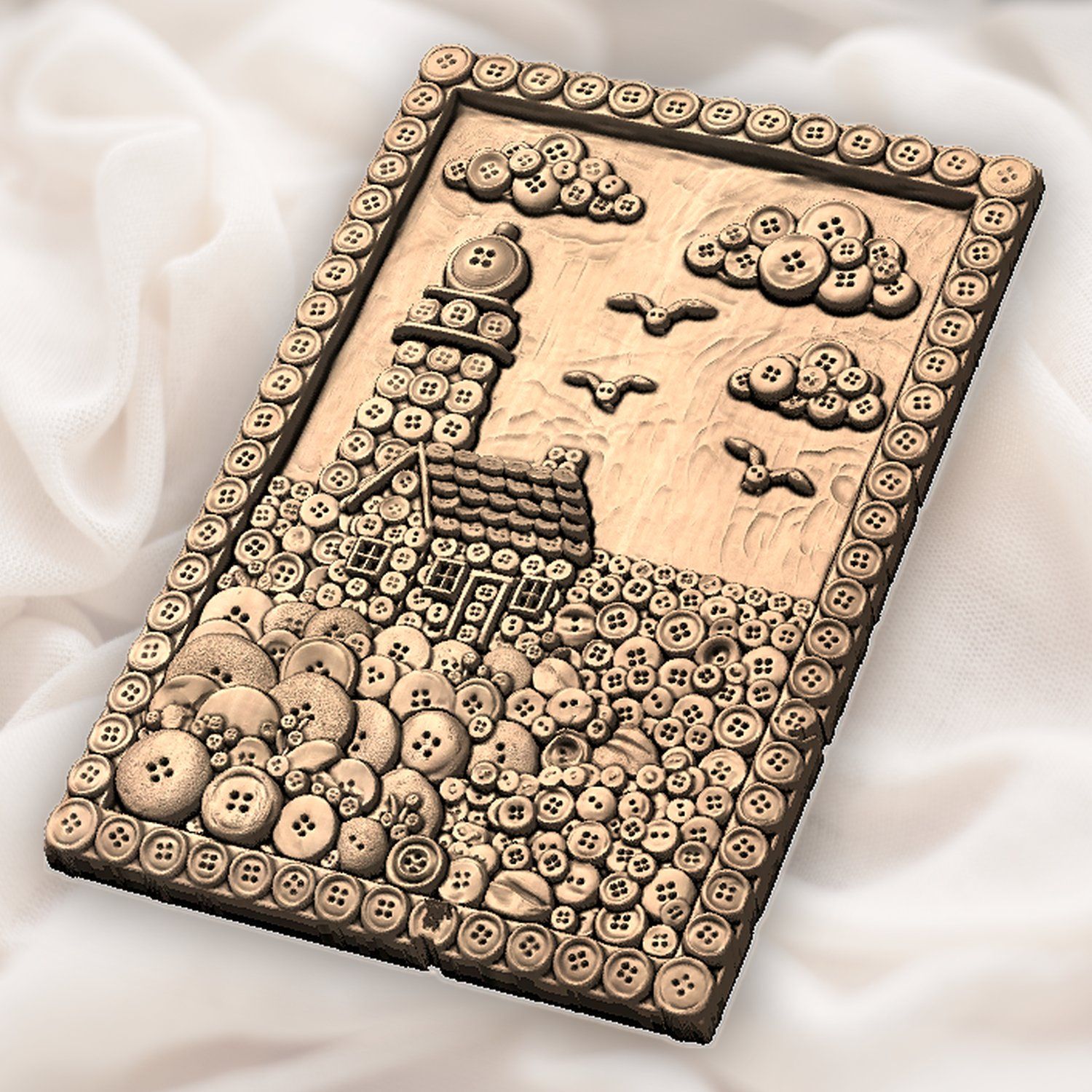Lighthouse Coastal Scene CNC Relief STL bas-relief STL — view 5