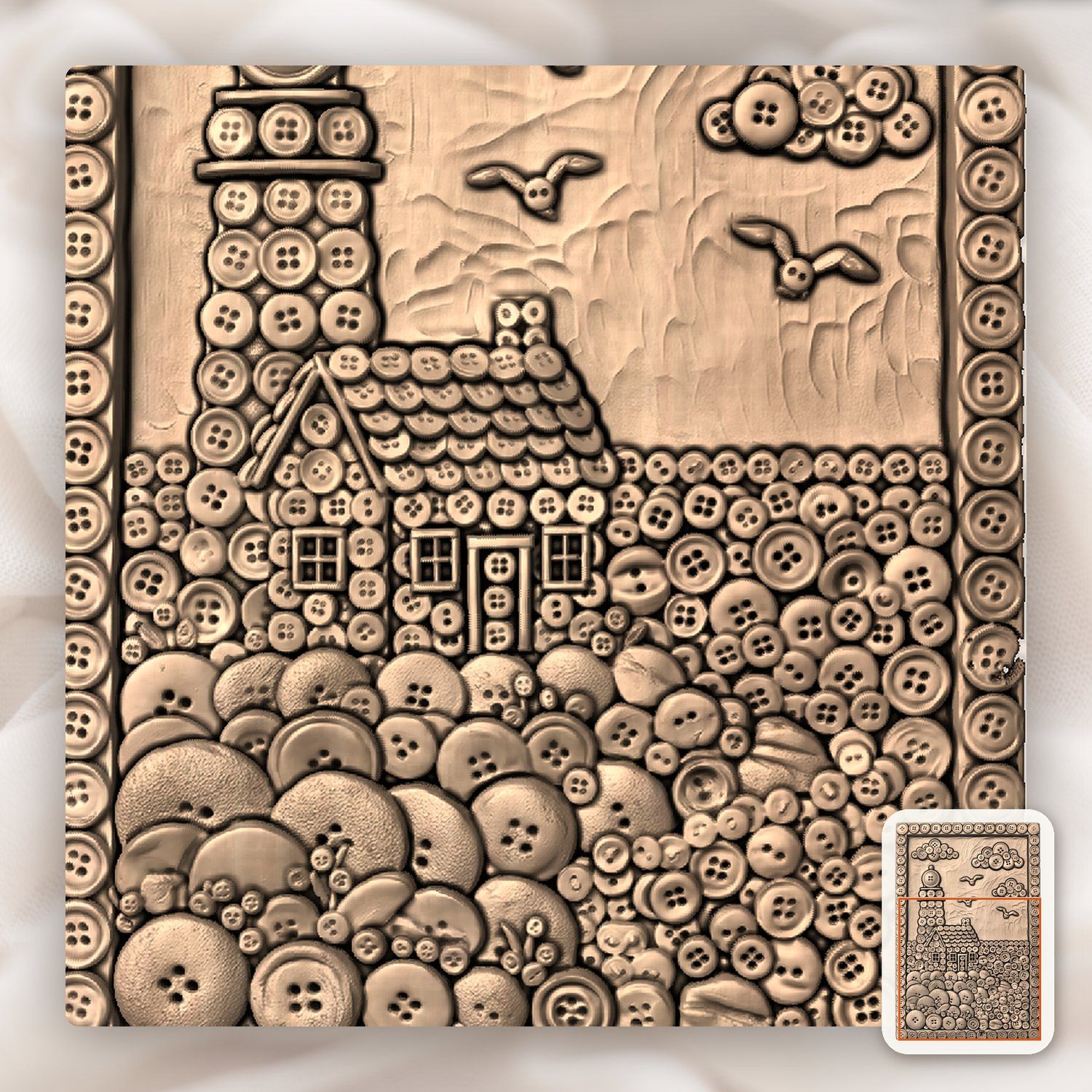 Lighthouse Coastal Scene CNC Relief STL bas-relief STL — view 7