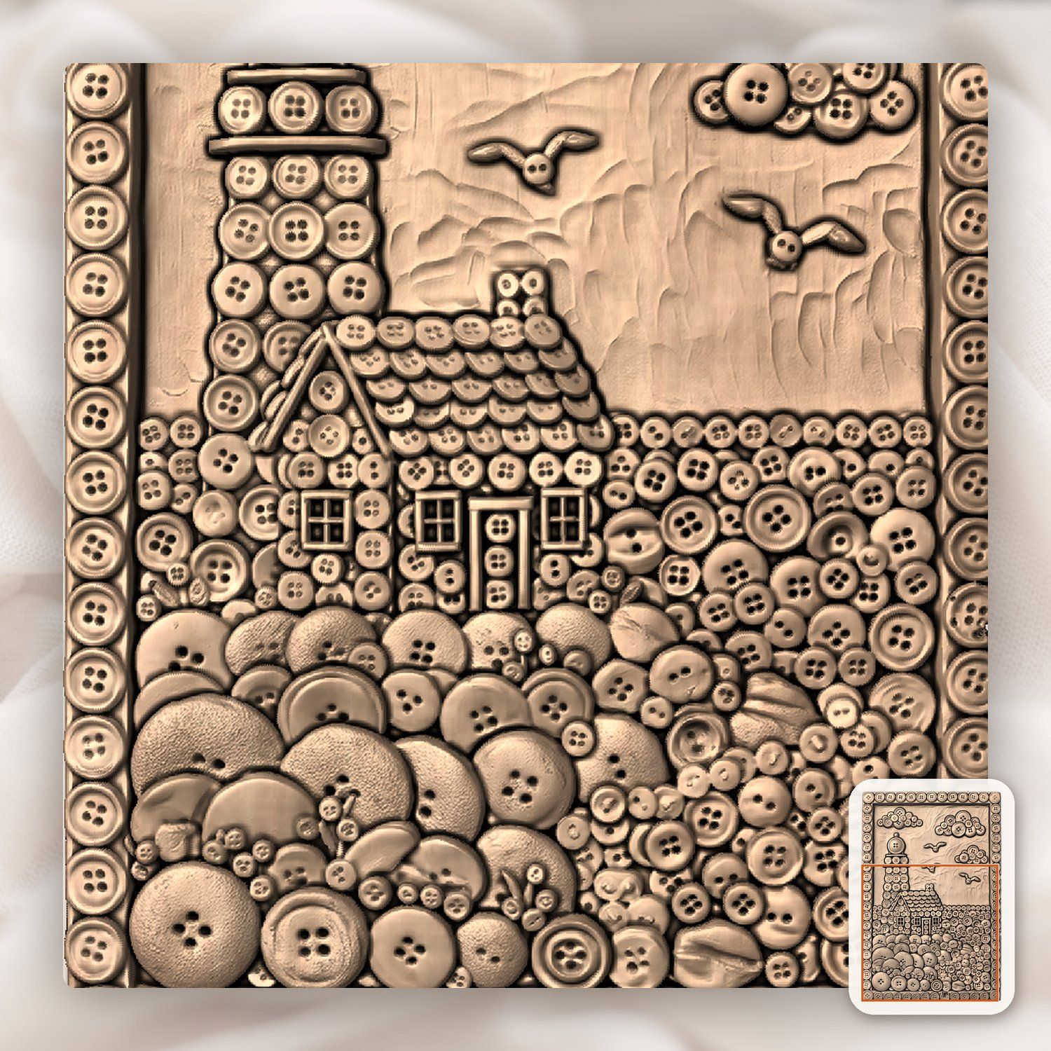 Lighthouse Coastal Scene CNC Relief STL bas-relief STL — view 8