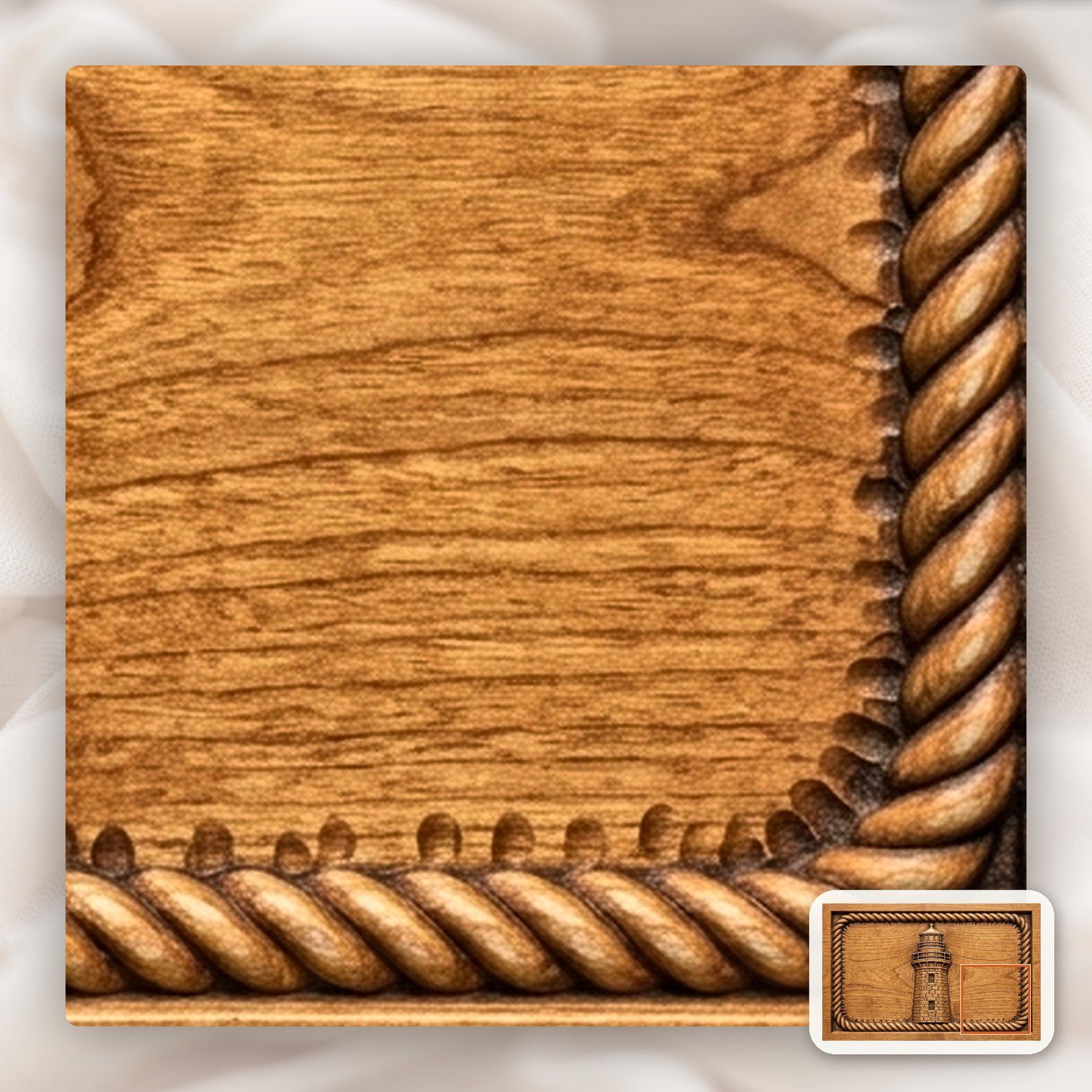 Lighthouse Nautical Rope Border CNC Relief STL bas-relief STL — view 11