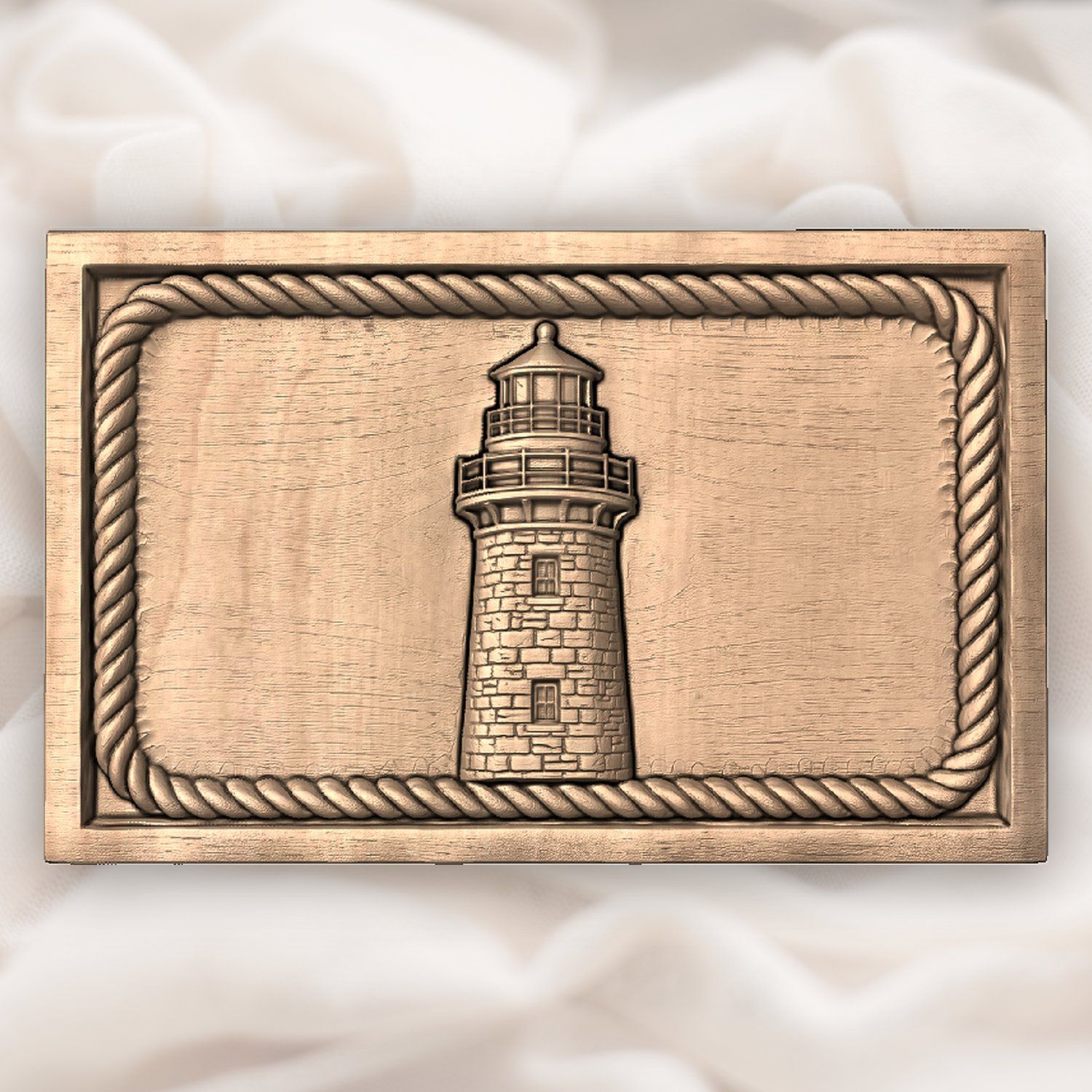 Lighthouse Nautical Rope Border CNC Relief STL bas-relief STL — view 4