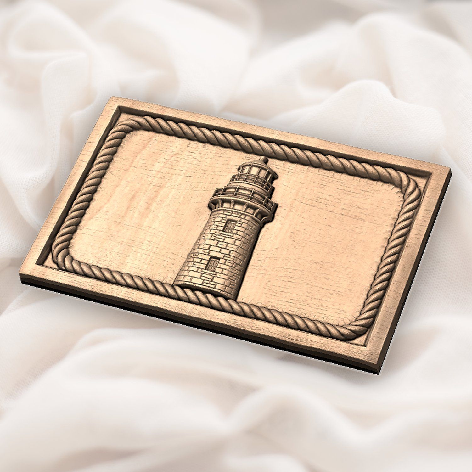 Lighthouse Nautical Rope Border CNC Relief STL bas-relief STL — view 5
