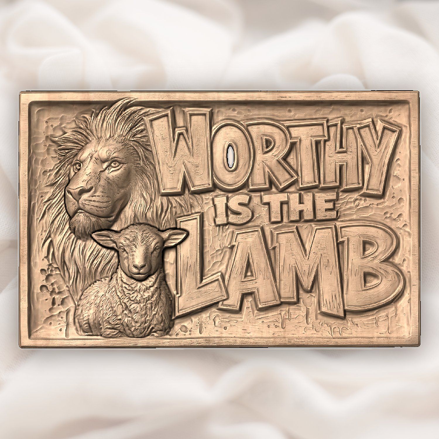 Lion and Lamb Christian Wood Carving CNC Relief STL bas-relief STL — view 5