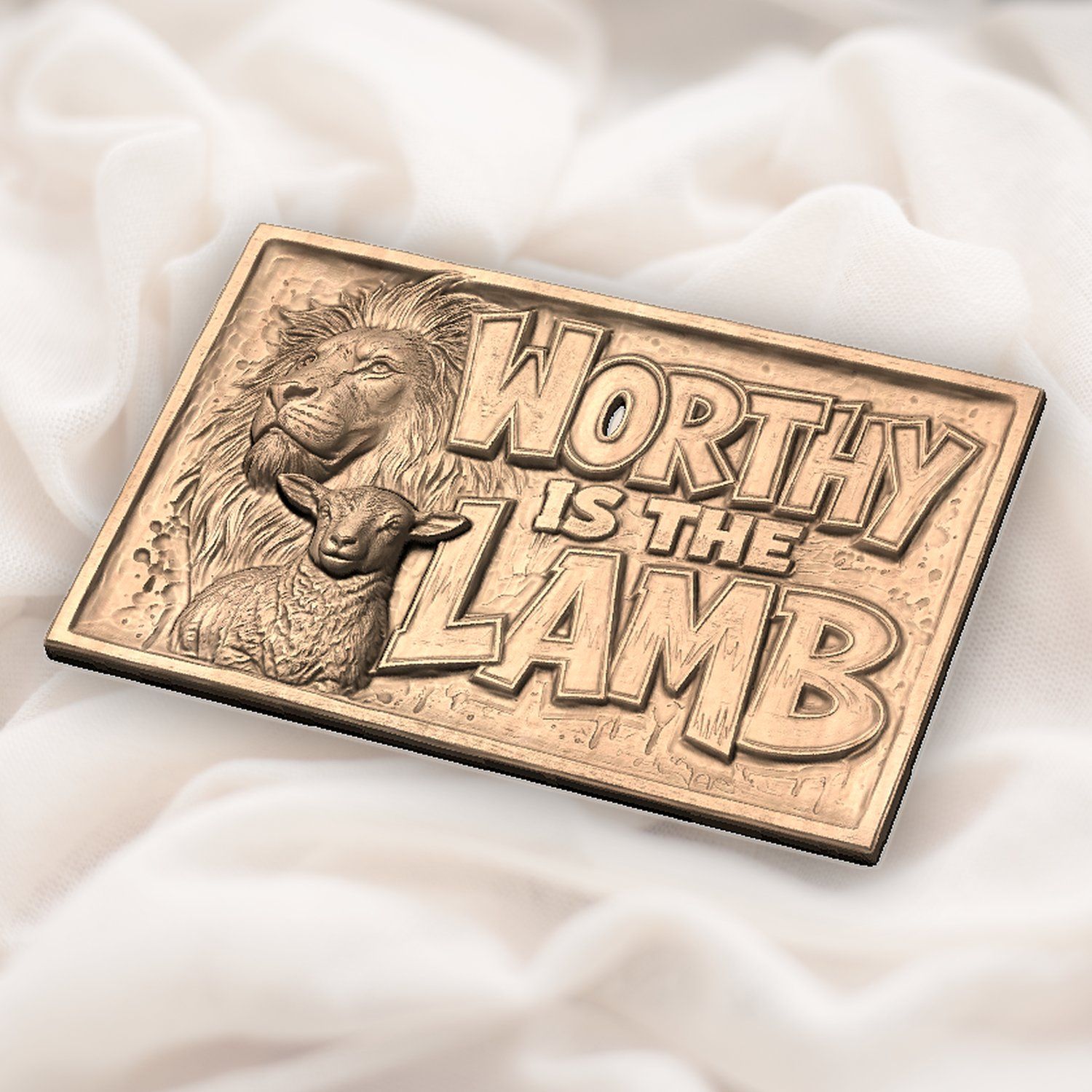 Lion and Lamb Christian Wood Carving CNC Relief STL bas-relief STL — view 6