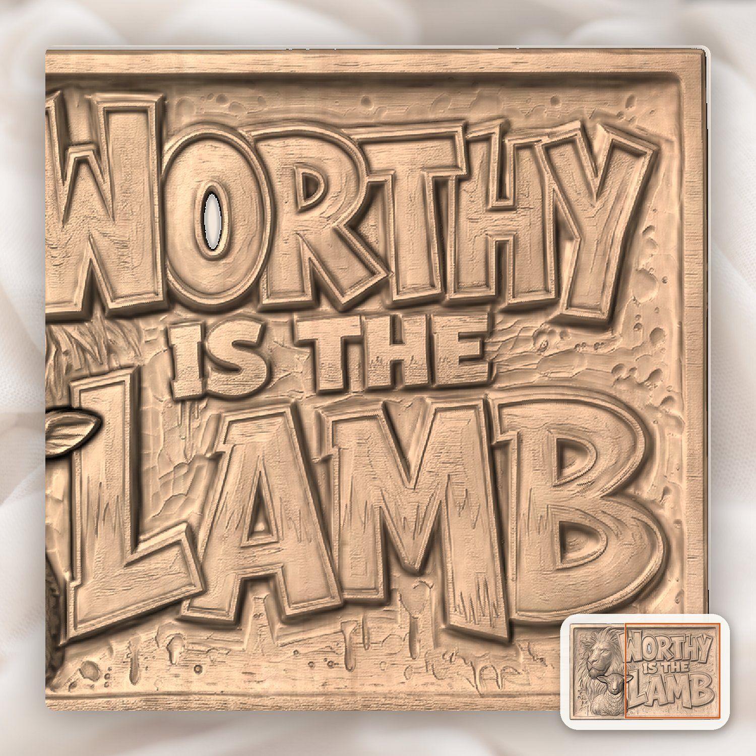 Lion and Lamb Christian Wood Carving CNC Relief STL bas-relief STL — view 10
