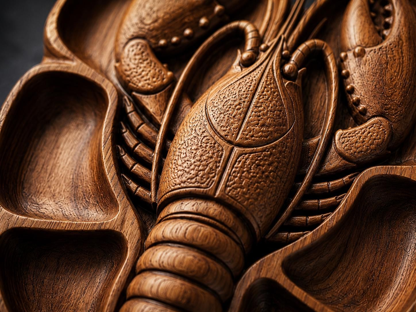 Lobster Serving Tray STL File for CNC Router bas-relief STL — view 5