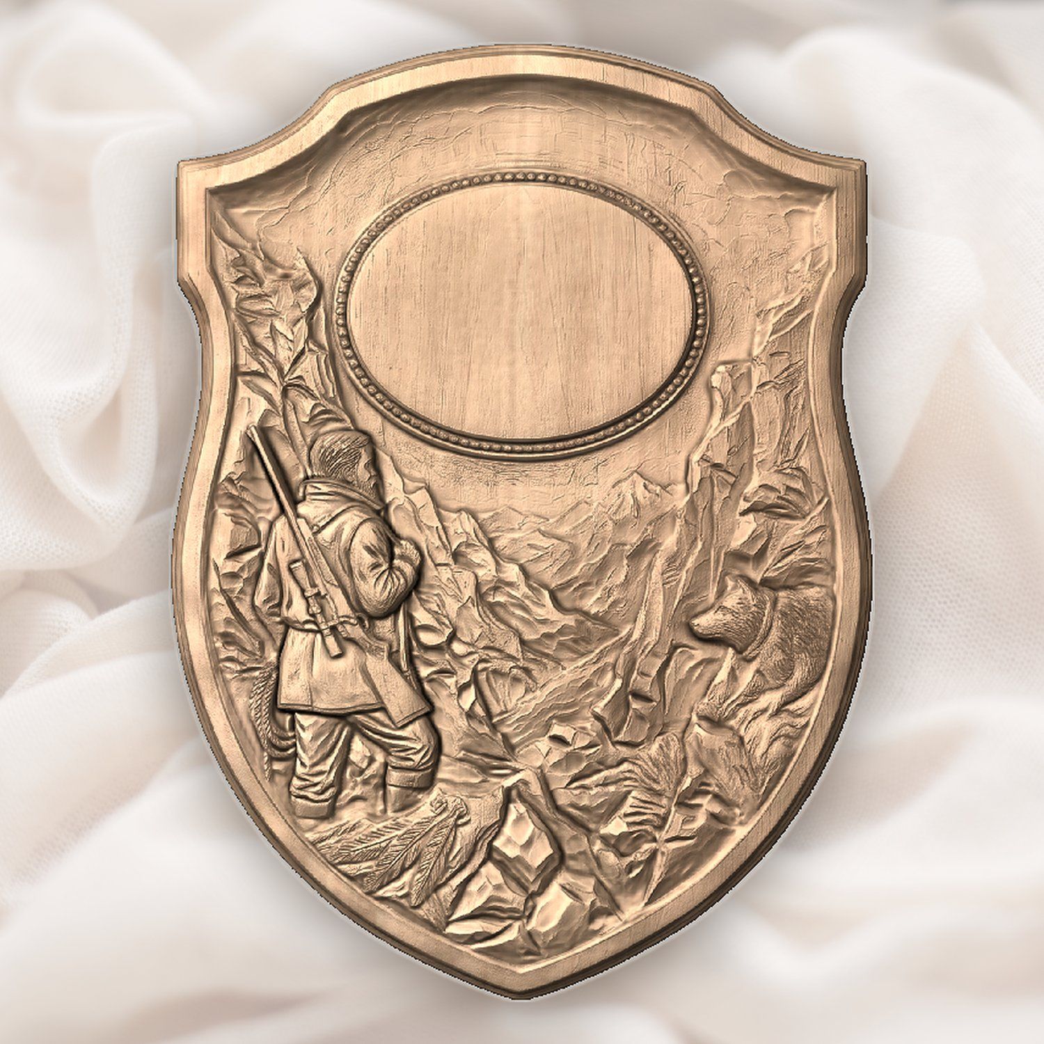 Lone Mountain Hunter Trophy Shield CNC Relief STL bas-relief STL — view 4