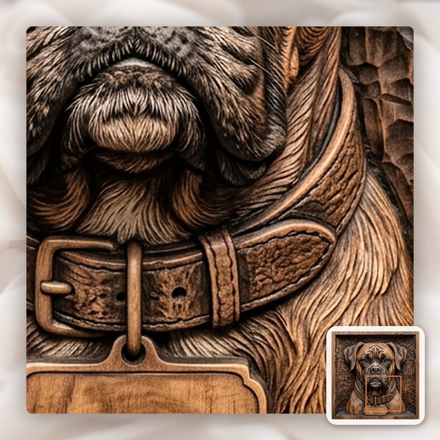 Loyal Boxer Dog Portrait CNC Relief STL bas-relief STL — view 11