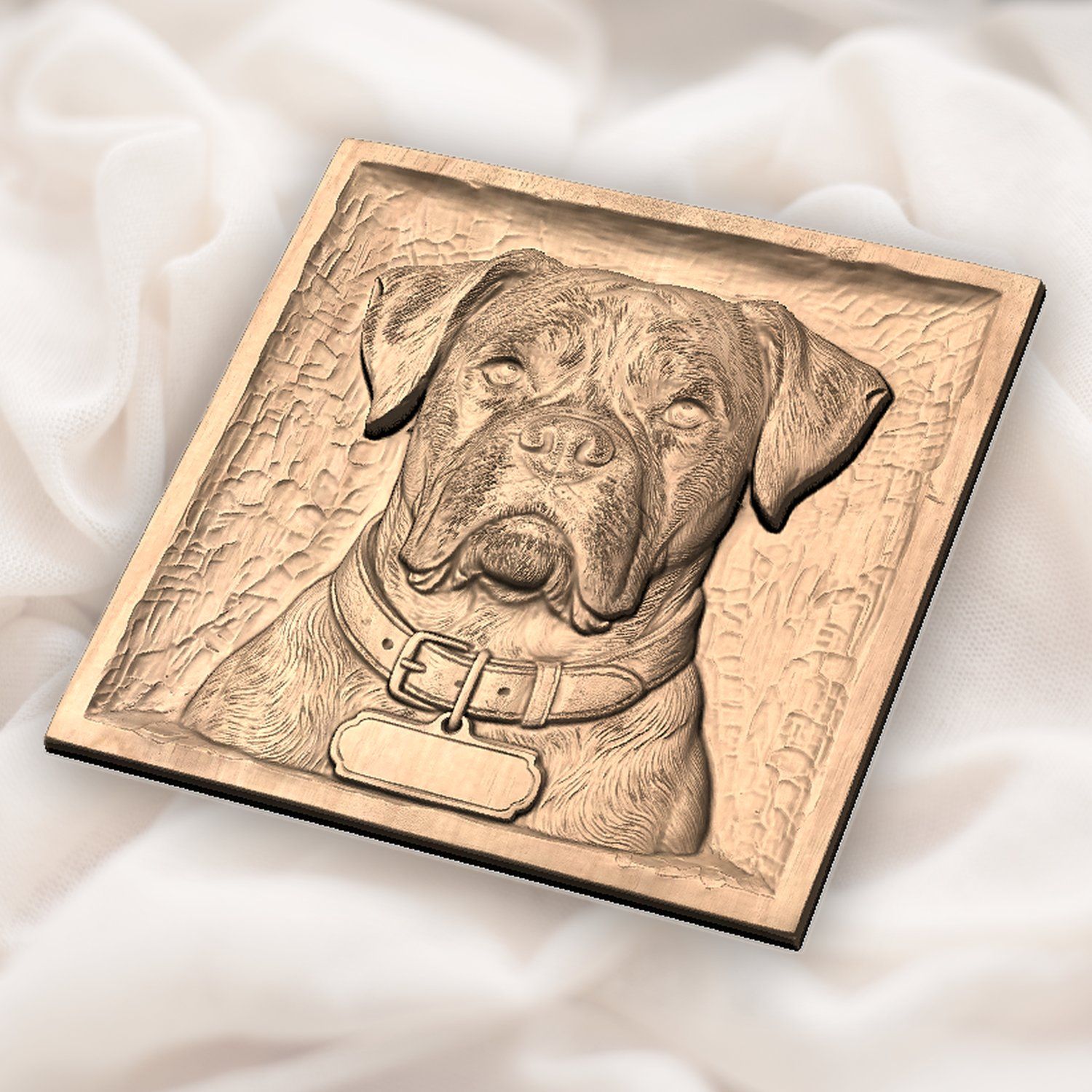 Loyal Boxer Dog Portrait CNC Relief STL bas-relief STL — view 4