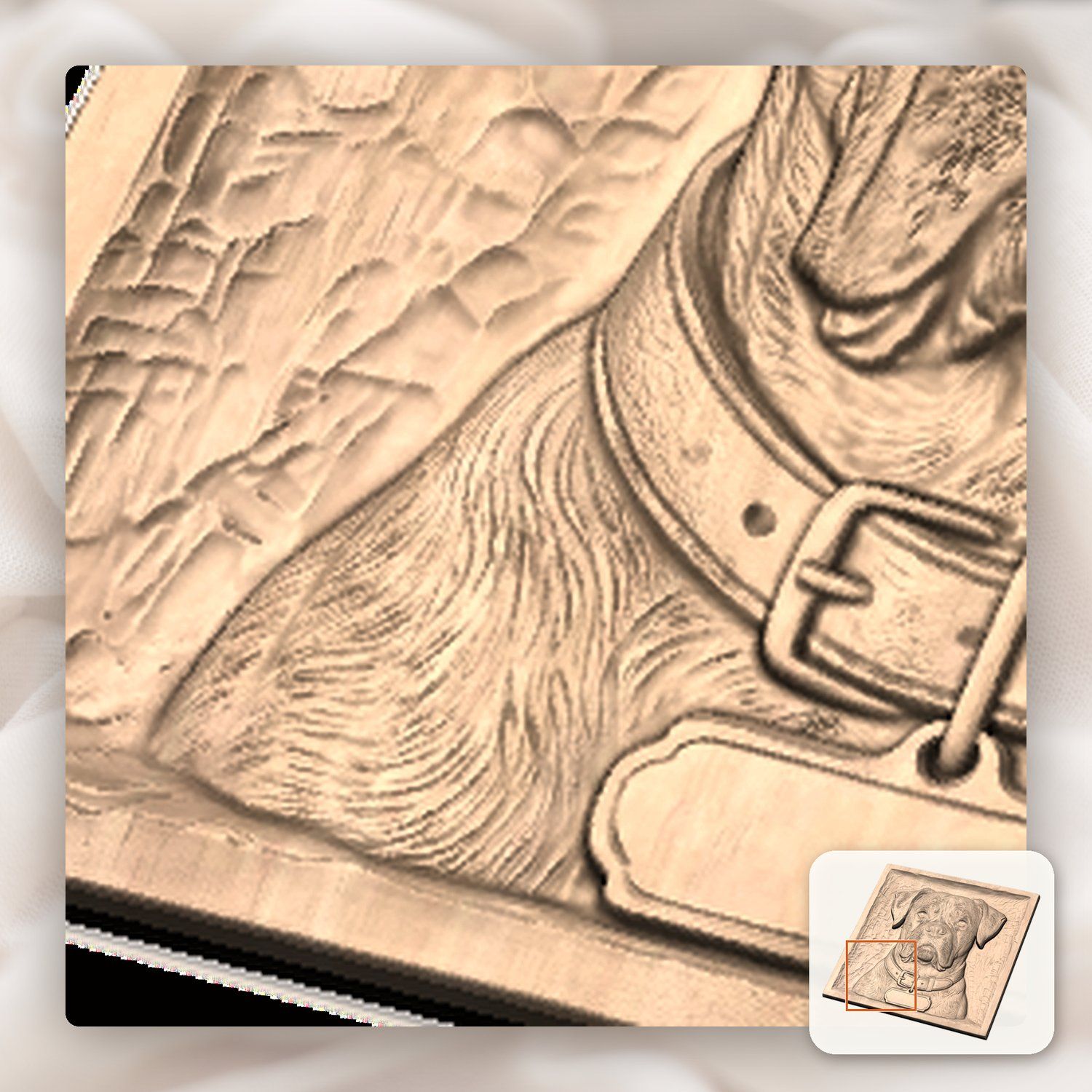 Loyal Boxer Dog Portrait CNC Relief STL bas-relief STL — view 9