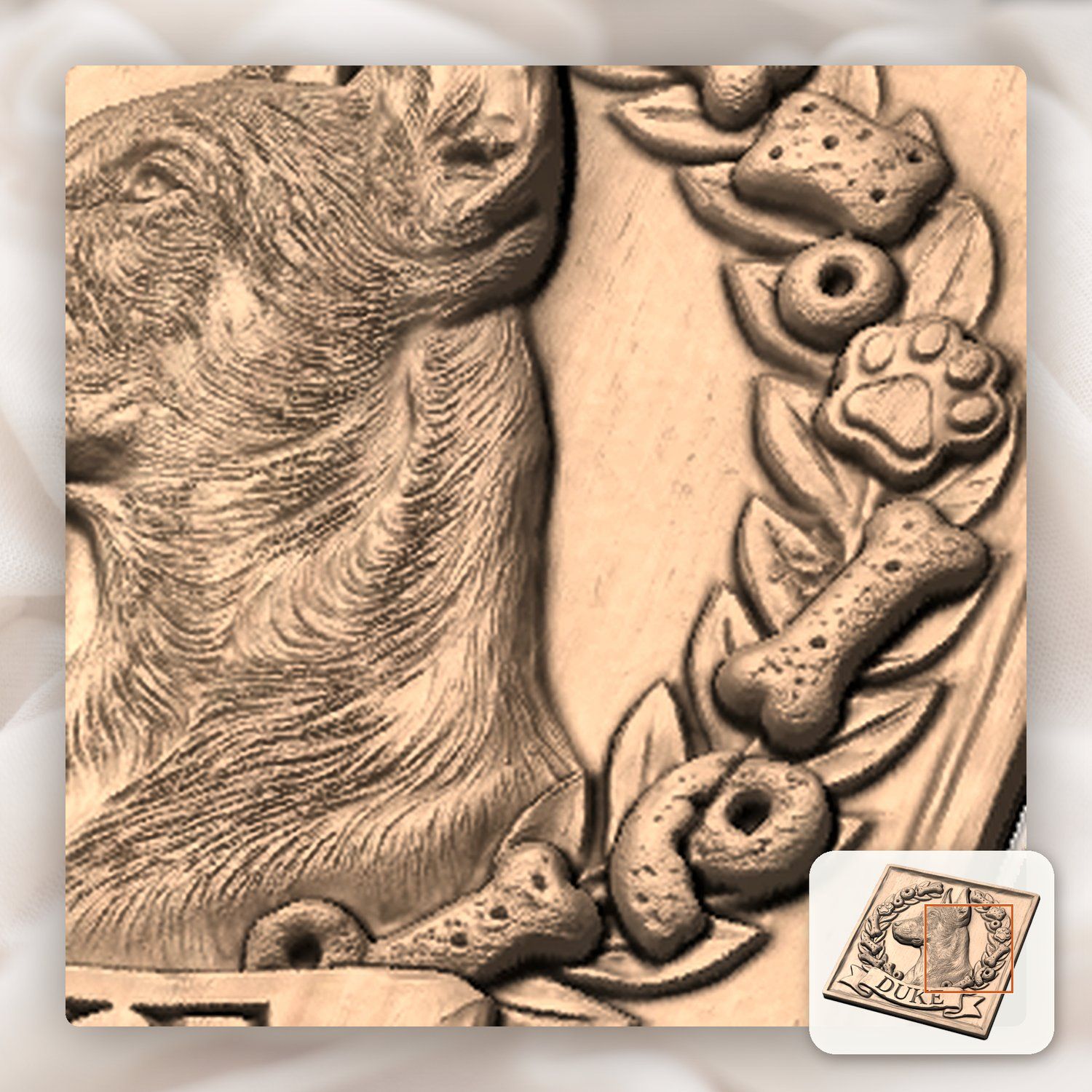 Loyal Doberman Pinscher Wreath Memorial CNC Relief STL bas-relief STL — view 9